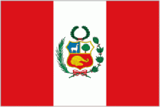 Peru flag with crest